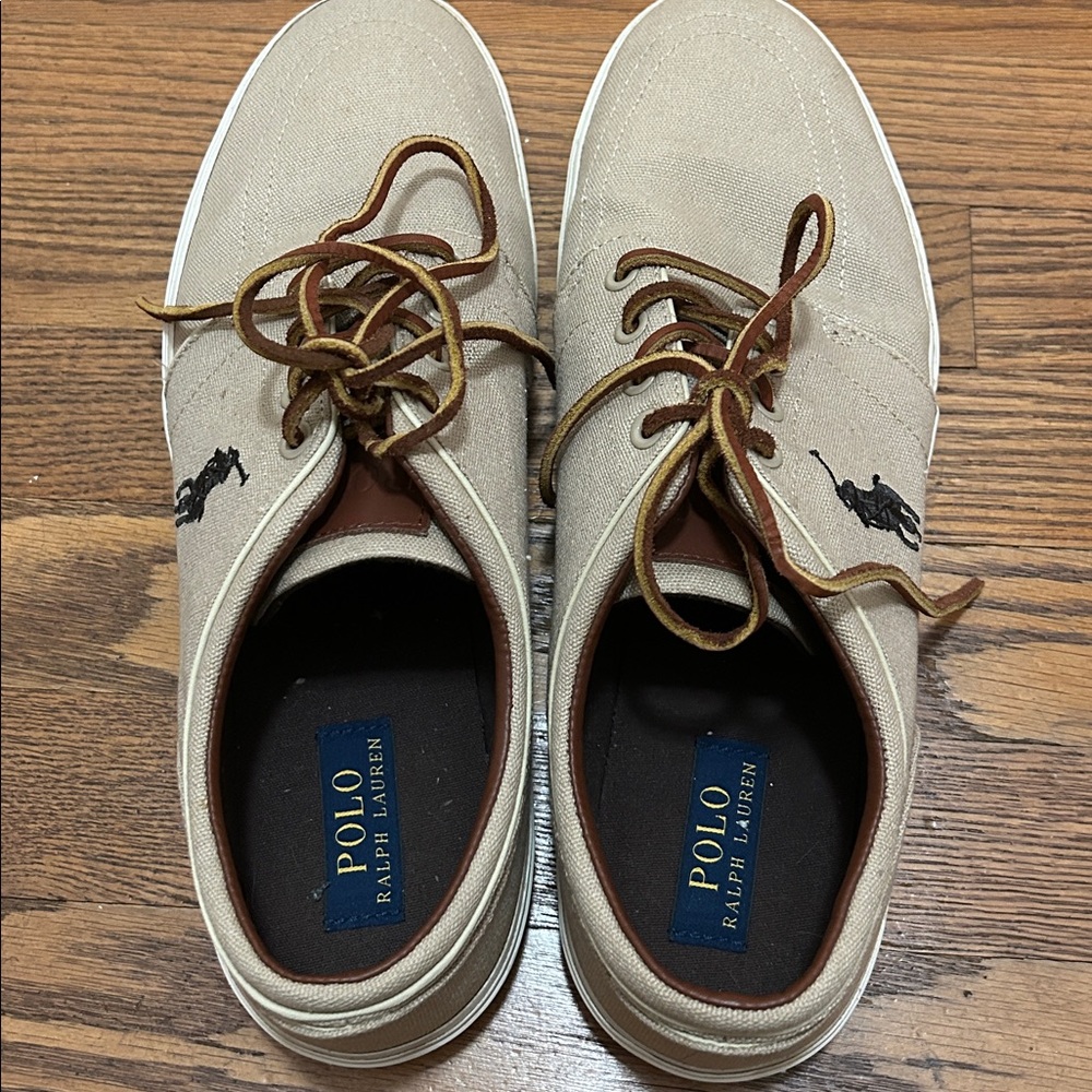Polo by Ralph Lauren Shoes Men’s 12 Tan Boat Sneakers Yacht Beach Resort - Picture 2 of 12